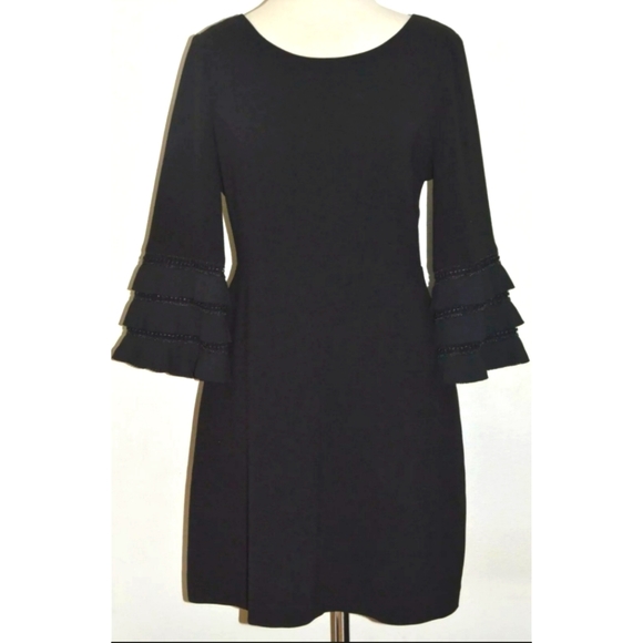 Review Dresses & Skirts - REVIEW BLACK 3/4 FLUTE SLEEVE 60s SHIFT DRESS 12
